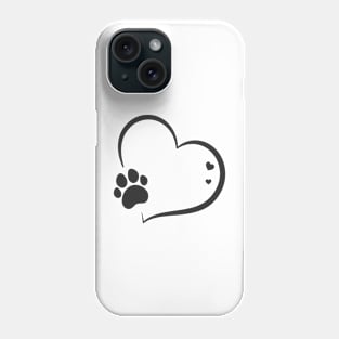 Heart and paw print Phone Case