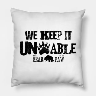The Unbearable Design [Black Text] Pillow
