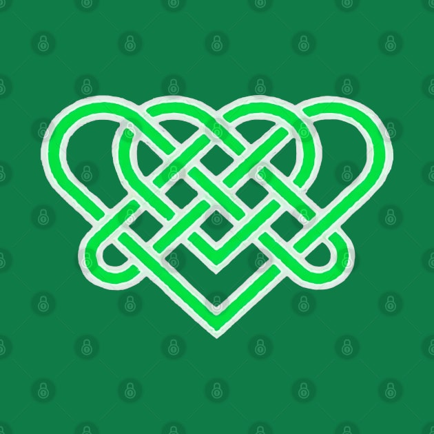 Celtic Eternal Love Knot Romantic Heart Green Design by taiche