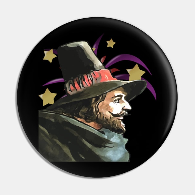Guy Fawkes And Fireworks Fifth Of November Pin by taiche