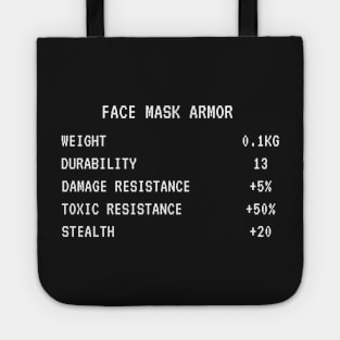 Face Mask Armor Video Game RPG Stats Tote