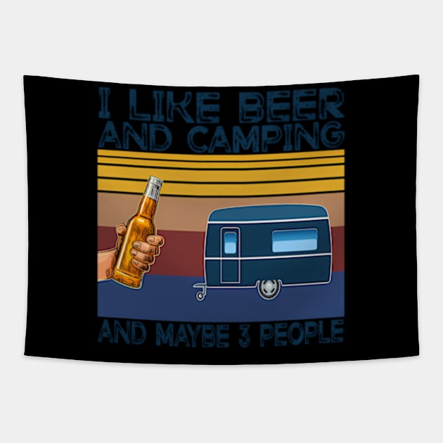 I Like Beer And Camg And Maybe 3 People Drinker Tapestry by Sink-Lux