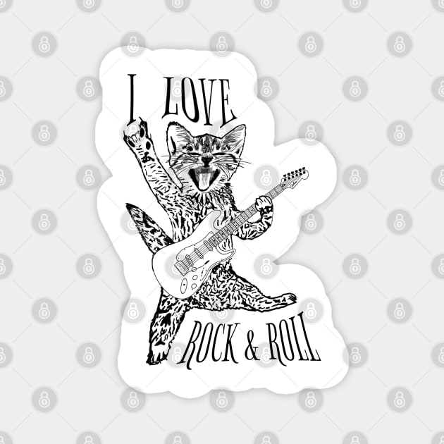 I love rock and roll and black cats rock on, you rock ASL Magnet by BrederWorks