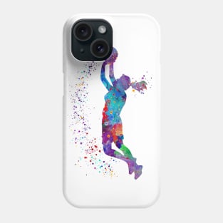 Basketball Girl Watercolor Painting Art Print Gifts Phone Case