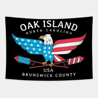 Oak Island, NC Summer Patriotic Pride Fourth of July Tapestry