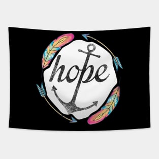 Hope, Faith Hope Love Religious Christian Boho Art Tapestry