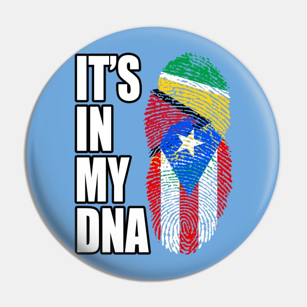 Puerto Rican And Guyanese Mix DNA Flag Heritage Pin by Just Rep It!!