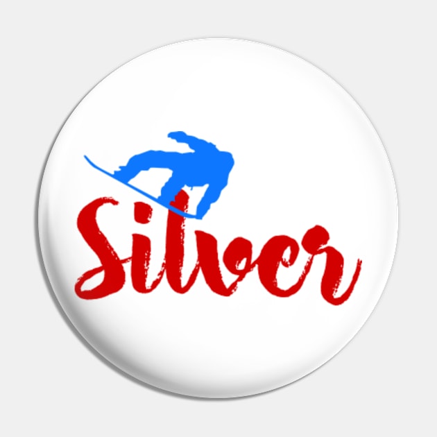 Silver Ski & Snow Pin by ArtDesignDE