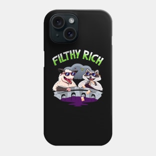 Funny Raccoon And Possum In Trash Garbage Filthy Rich Phone Case