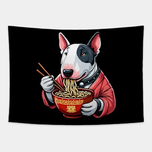 Chinese Bull Terrier Eating Ramen Tapestry