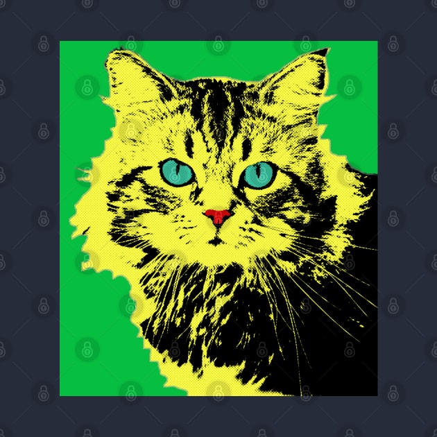 POP ART CAT YELLOW - GREEN by NYWA-ART-PROJECT