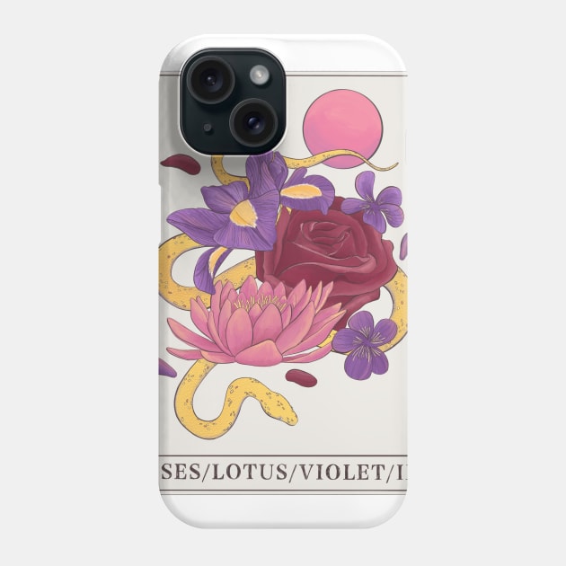 Roses/Lotus/Violet/Iris Phone Case by Victographs