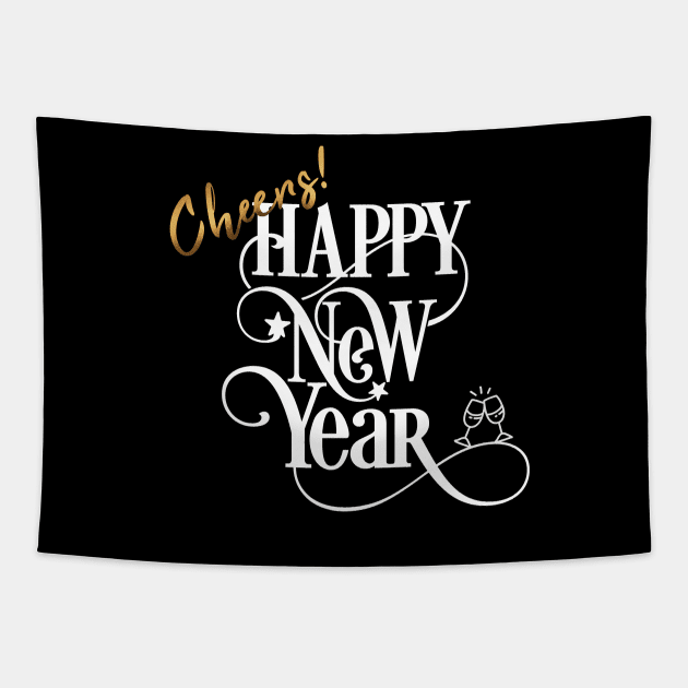 Cheers Happy New Year Tapestry by TextureMerch
