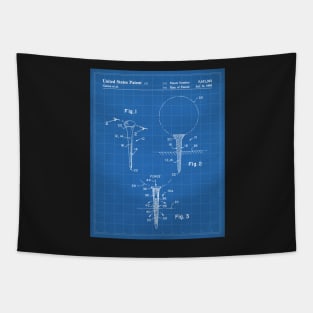 Golf Tee Patent - Golfing Fan Golfer Gift Art - Blueprint Tapestry