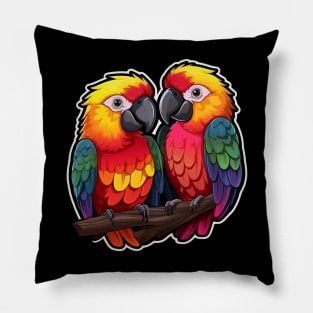 Colorful Parrot Cockatoo - Parakeet Macaws Parrot Pillow