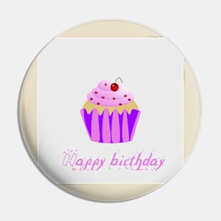 Cupcake with Happy birthday text Pin