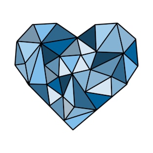 Blue Crystal Heart T-Shirt