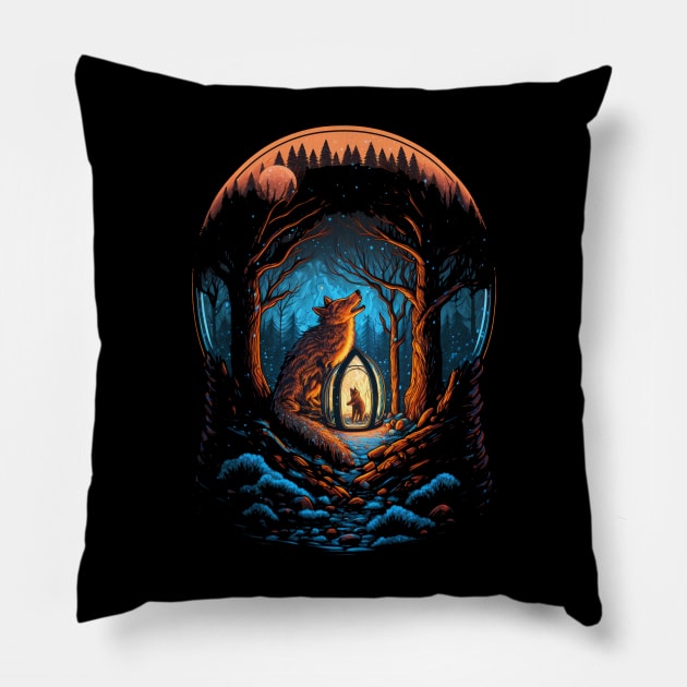 Night Wolf Pillow by vamarik