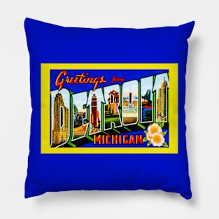 Greetings from Detroit Pillow