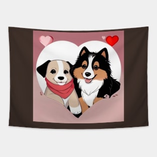 little couple of puppies: Pawsome Pups & puppy-tastic Decor Tapestry