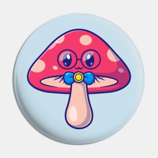 Cute Mushroom Wearing Glasses Cartoon Pin