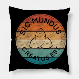 retro/ vintage dark time zones (sic mundus creatus est) Pillow