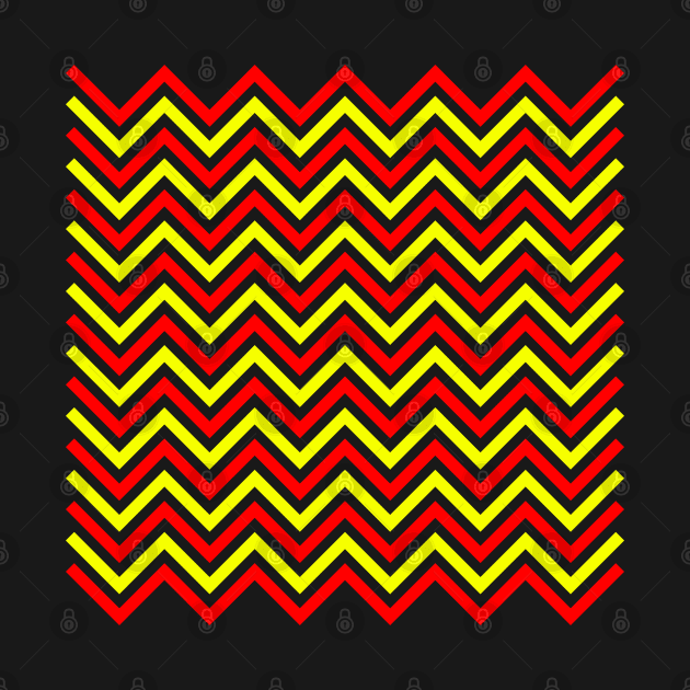 Zigzag Lines - Red Yellow by SanTees