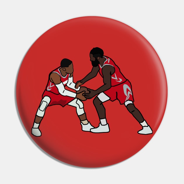 Russell Westbrook Fights James Harden for the ball - Houston Rockets NBA Pin by xavierjfong