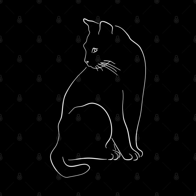 Cat Shadow Art Profile Cute Mom Love Kitten Pet Animal Paws Illustration Gift by Kibo2020