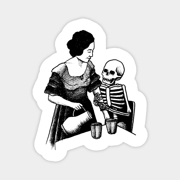 Woman skeleton drink Magnet by RicardoCarn