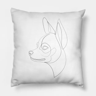 Chihuahua - one line drawing Pillow