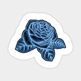 Neon blue rose Magnet