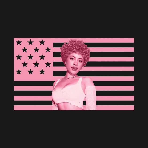 Ice Spice Pink American Flag by Scarlett Blue