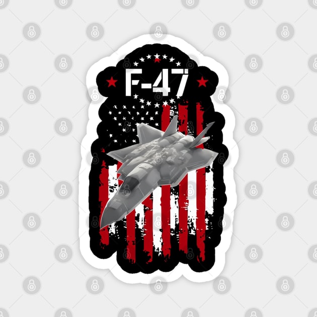 Funny F47 Fighter Jet Trump Shirt F-47 Jet Fighter Aircraft Magnet by Creatifly Graphic Tees