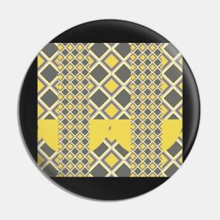 Checkered rhombus pattern in grey and yellow Pin