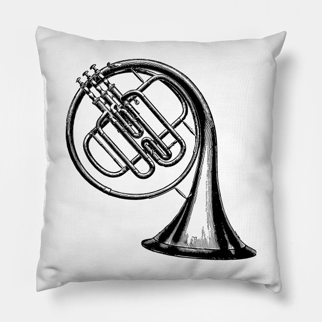 French Horn Pillow by B Sharp
