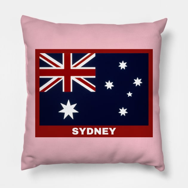 Sydney City in Australian Flag Pillow by aybe7elf