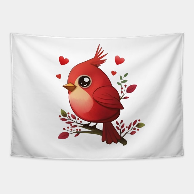 Lovey-Dovey Red Cardinal Tapestry by Anicue