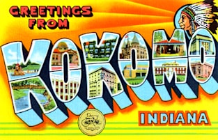 Greetings from Kokomo, Indiana - Vintage Large Letter Postcard Magnet