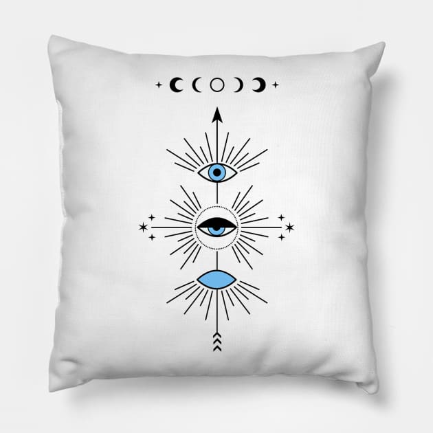 Evil Eye Totem Pillow by emanuelacarratoni