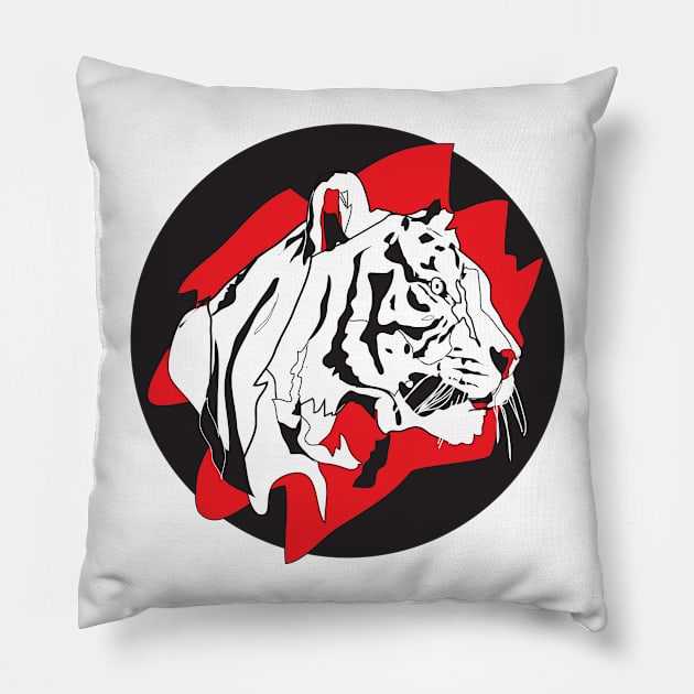 White Tiger Pillow by LizzyM