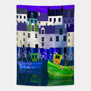 Seaside Town Tapestry