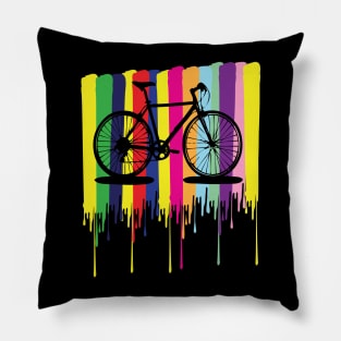 rainbow bicycle Pillow