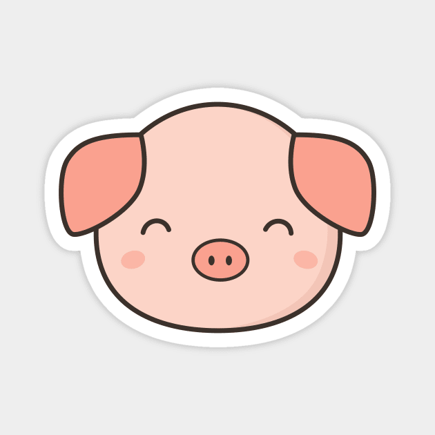 Kawaii Cute Pig Magnet by happinessinatee