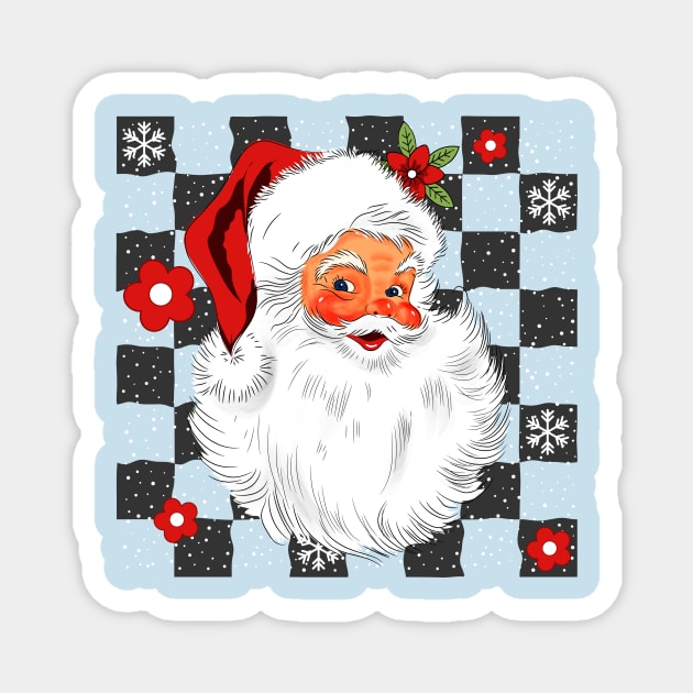 Santa in retro style Magnet by My Happy-Design