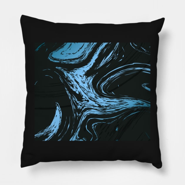 Blue and Black Marble Pillow by timegraf