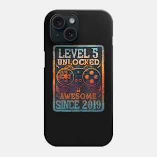 Level 5 Unlocked 5 Year Old 5Th Birthday Gamer Boys Kids Phone Case