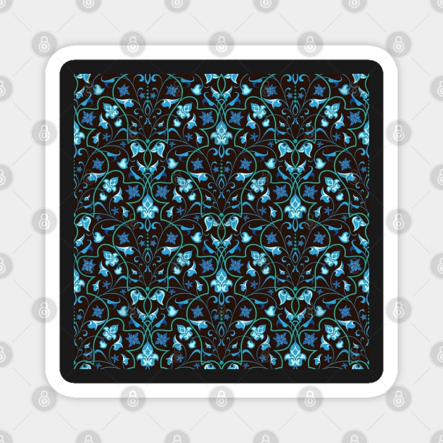 Baroque blue pattern Magnet by IrinaGuArt