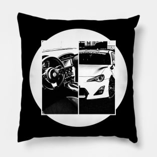 TOYOTA GT86 Black 'N White 5 (Black Version) Pillow