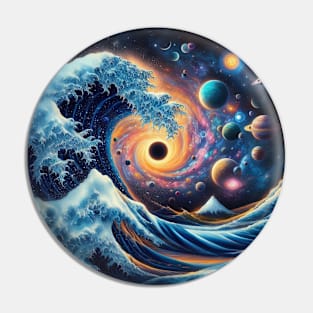 The Great Wave Off Space- Cosmic Harmony Pin